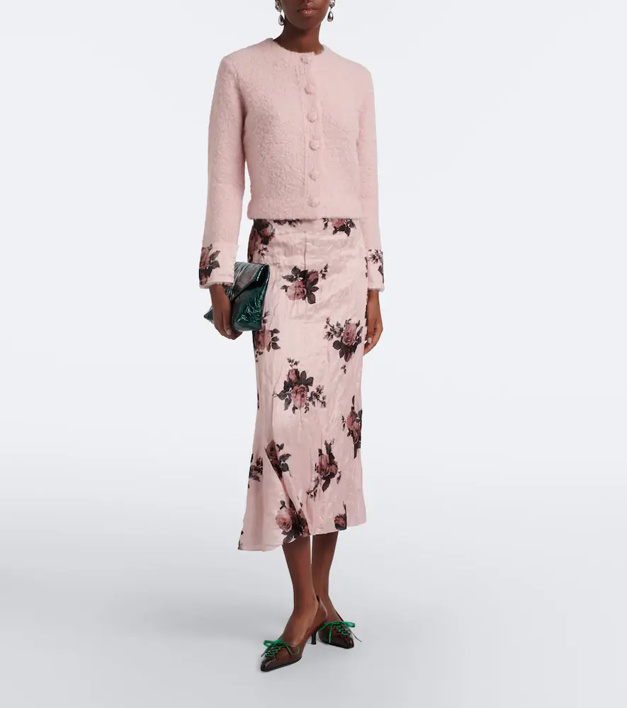 Erdem Floral wool and alpaca bouclé cardigan | Thumbnail 3