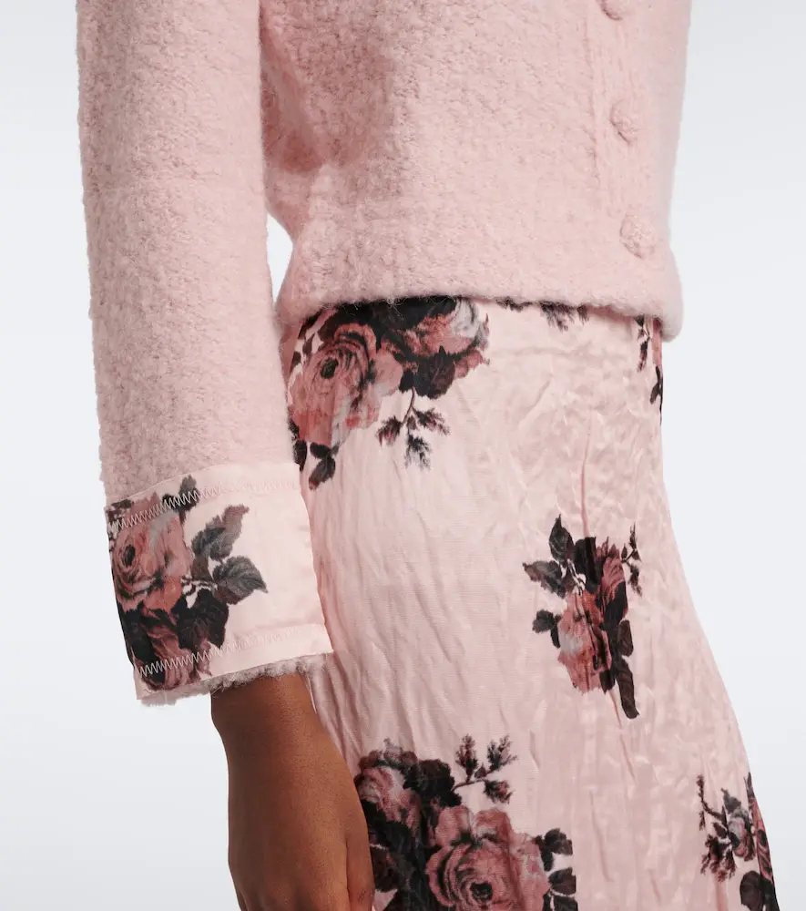 Erdem Floral wool and alpaca bouclé cardigan | Thumbnail 4
