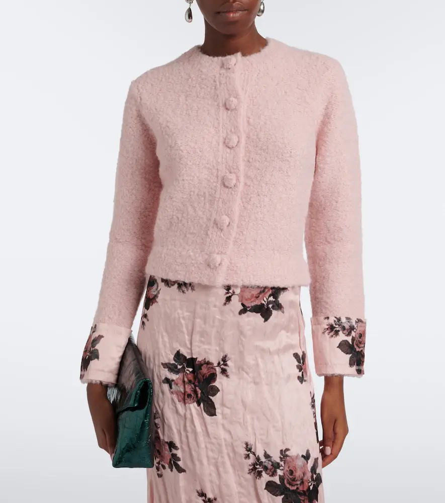 Erdem Floral wool and alpaca bouclé cardigan | Thumbnail 6