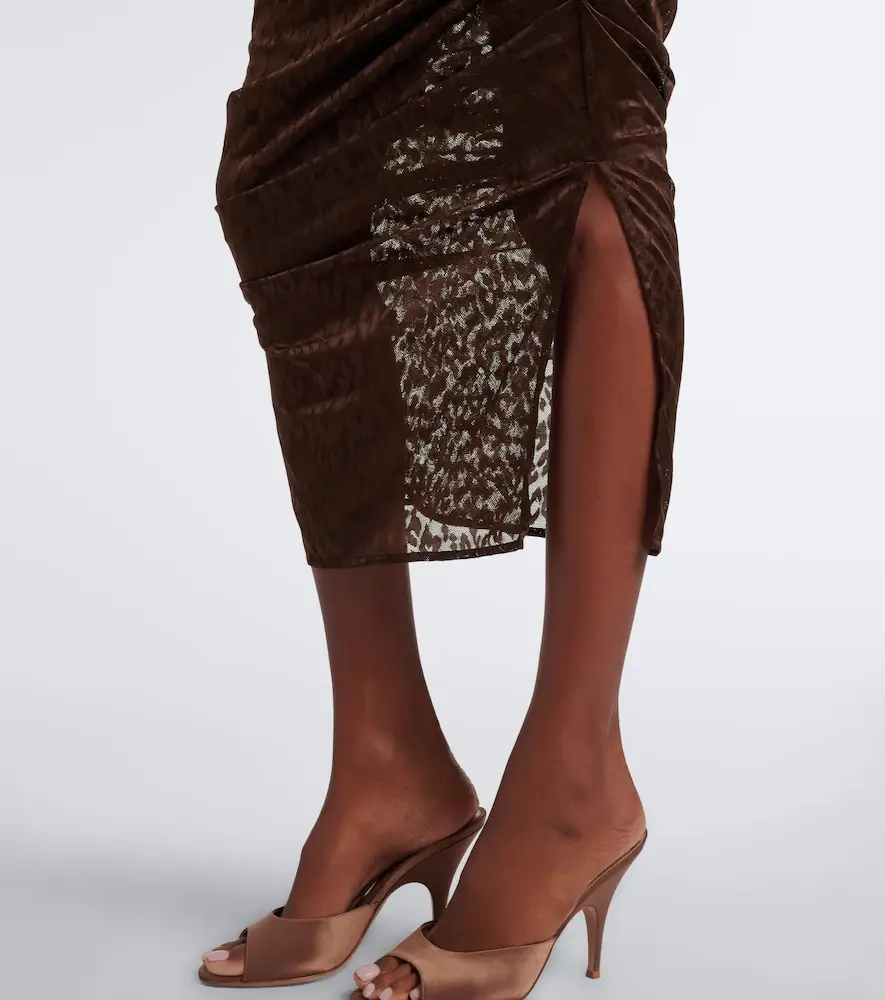 Alex Perry Leopard-print ruched lace midi dress | Thumbnail 3 Alex Perry Leopard-print ruched lace midi dress | Thumbnail 3