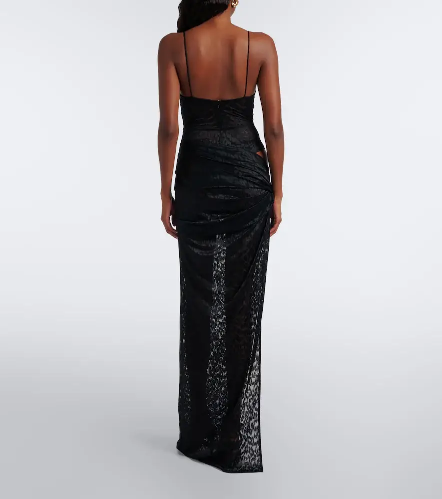 Alex Perry Draped leopard-print lace maxi dress | Thumbnail 3 Alex Perry Draped leopard-print lace maxi dress | Thumbnail 3