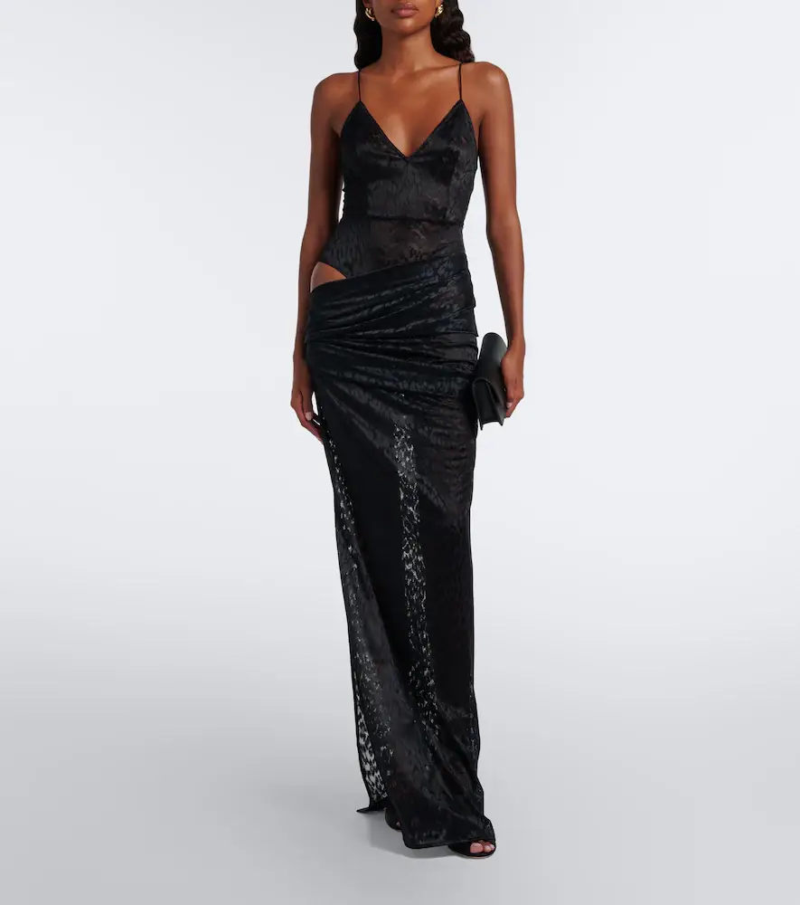 Alex Perry Draped leopard-print lace maxi dress | Thumbnail 5 Alex Perry Draped leopard-print lace maxi dress | Thumbnail 5