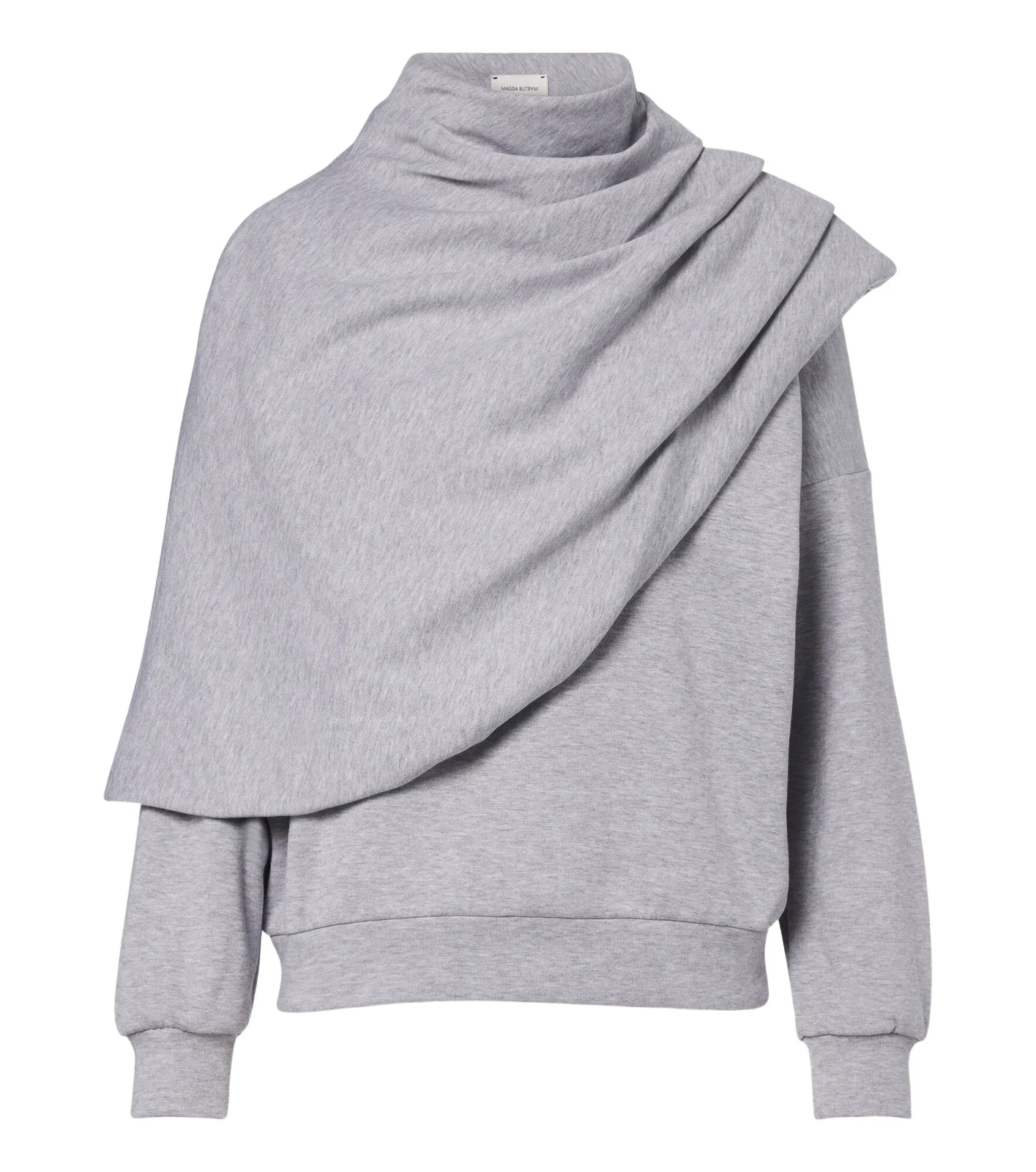 Draped cotton-blend jersey sweatshirt