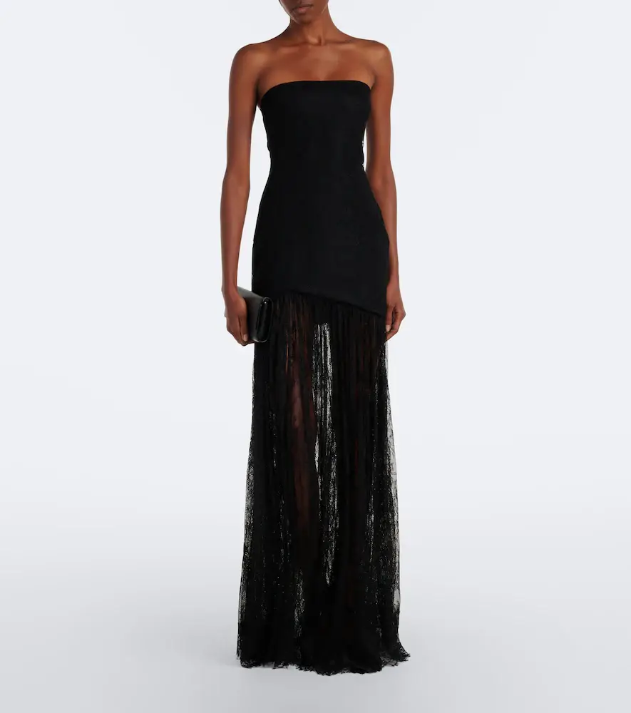 Retrofête Retrofête Jeanette lace strapless gown | Thumbnail 2