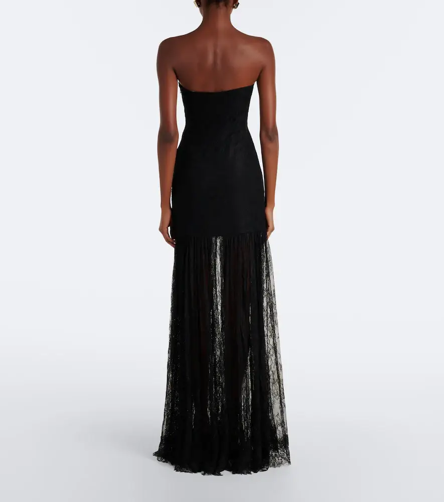 Retrofête Retrofête Jeanette lace strapless gown | Thumbnail 3