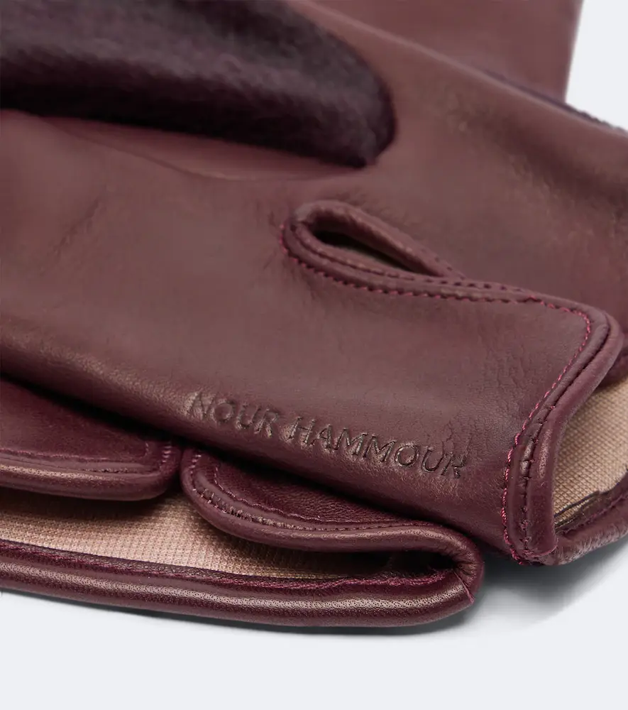 Nour Hammour Silk-lined calf hair and leather gloves | Thumbnail 2
