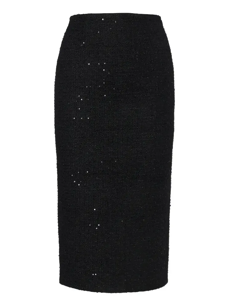 Sequined bouclé pencil skirt Sequined bouclé pencil skirt