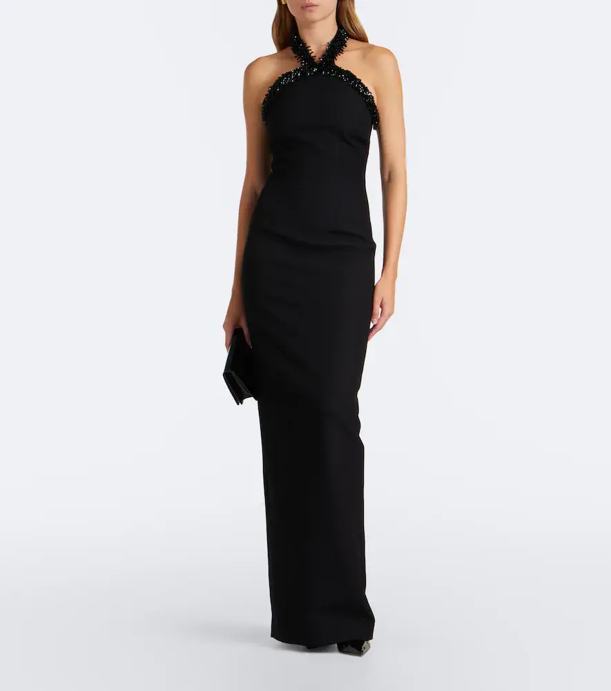 Roland Mouret Embellished crêpe halterneck gown | Thumbnail 2 Roland Mouret Embellished crêpe halterneck gown | Thumbnail 2
