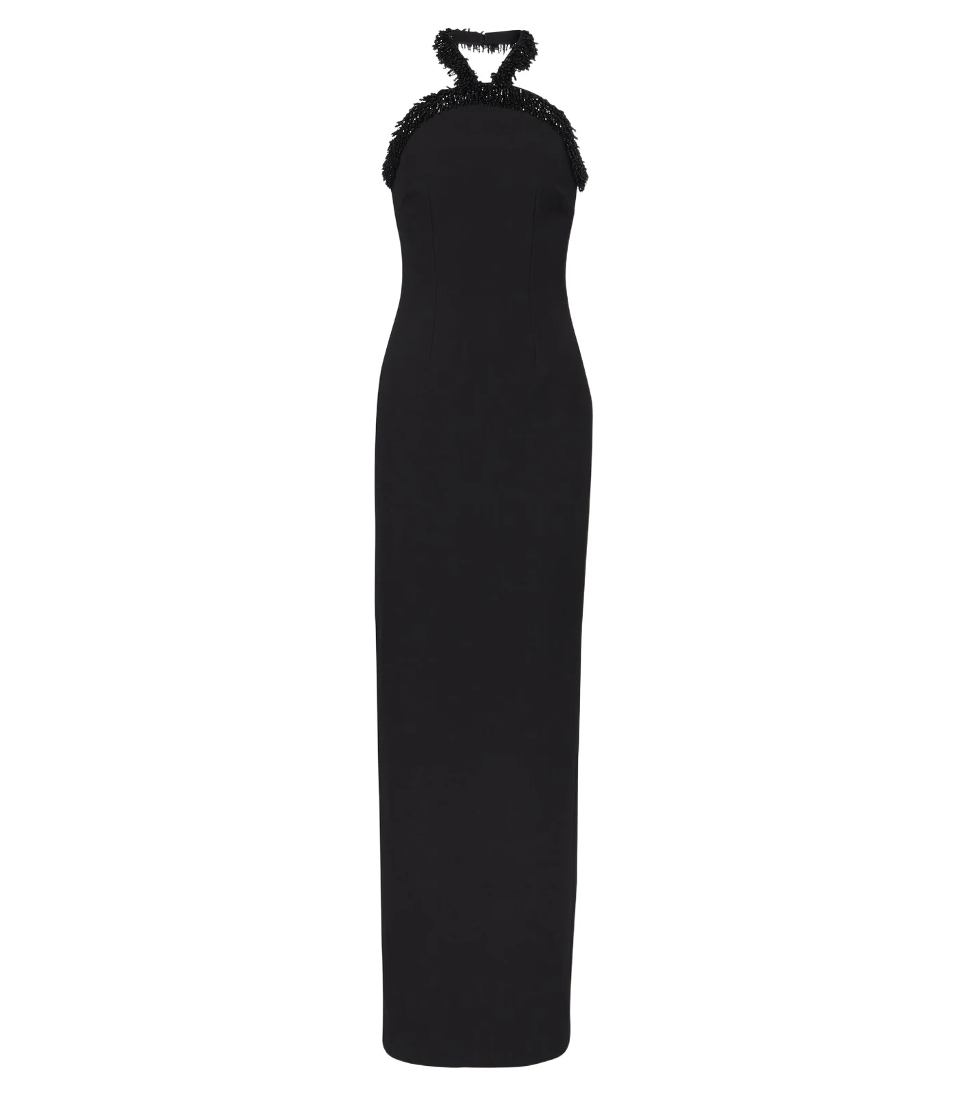 Embellished crêpe halterneck gown