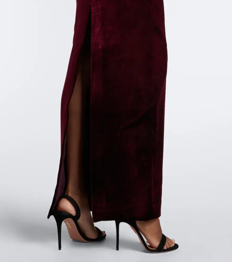 Roland Mouret Lace-trimmed velvet gown | Thumbnail 3 Roland Mouret Lace-trimmed velvet gown | Thumbnail 3
