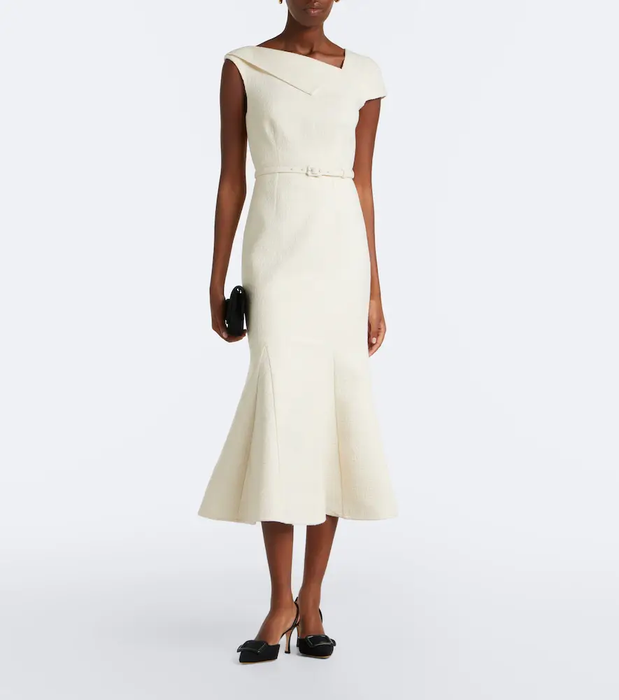 Roland Mouret Belted asymmetric bouclé cocktail dress | Thumbnail 5 Roland Mouret Belted asymmetric bouclé cocktail dress | Thumbnail 5
