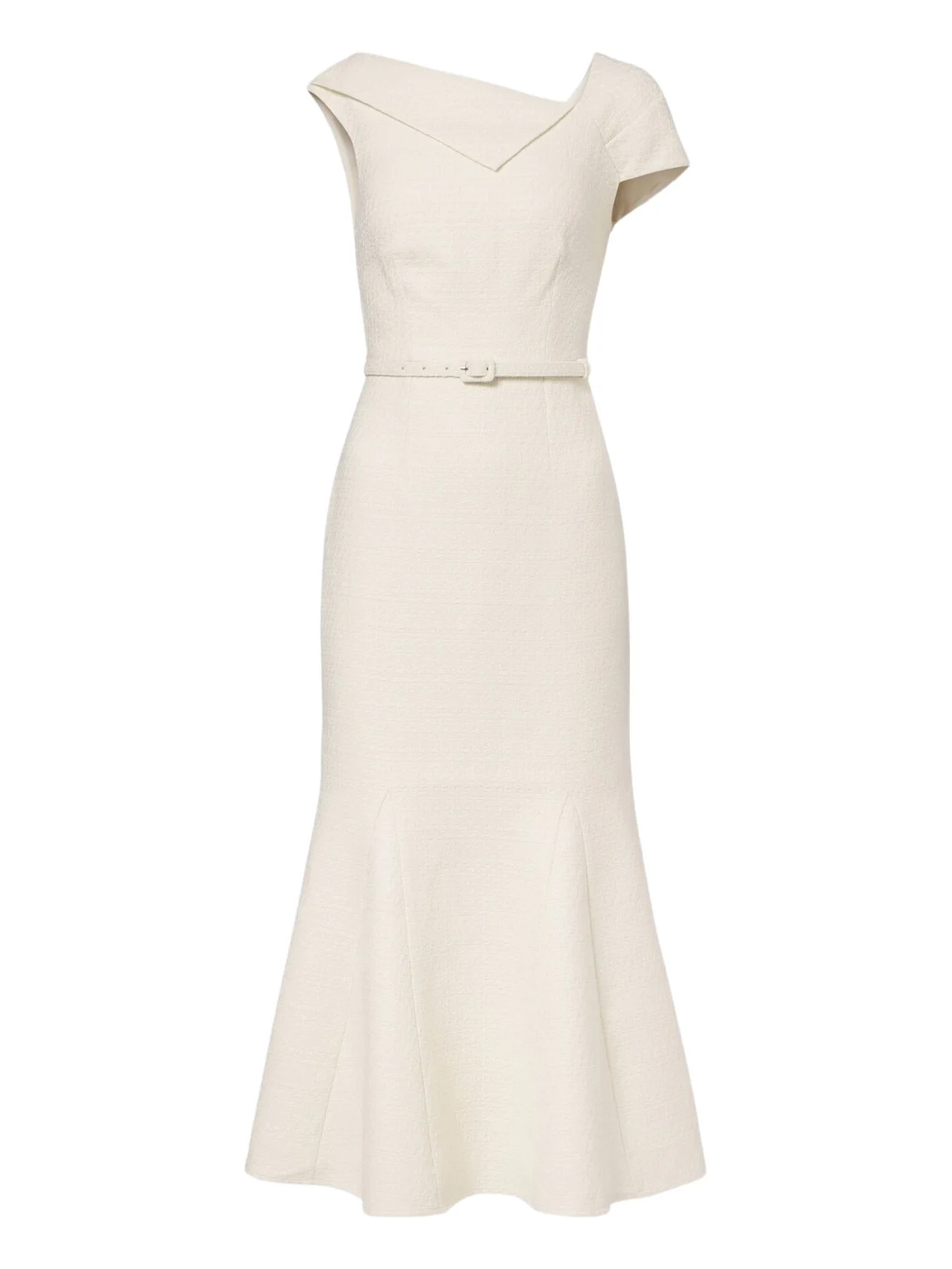 Belted asymmetric bouclé cocktail dress Belted asymmetric bouclé cocktail dress