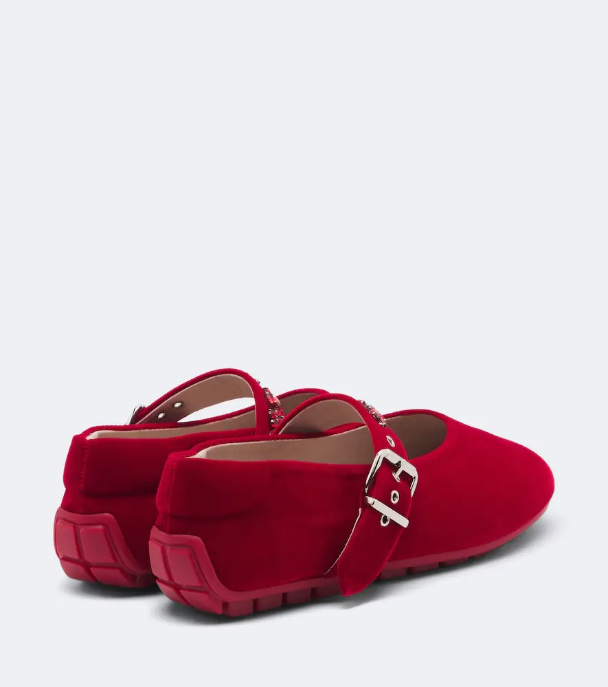 Simone Rocha Embellished velvet Mary Jane flats | Thumbnail 2 Simone Rocha Embellished velvet Mary Jane flats | Thumbnail 2