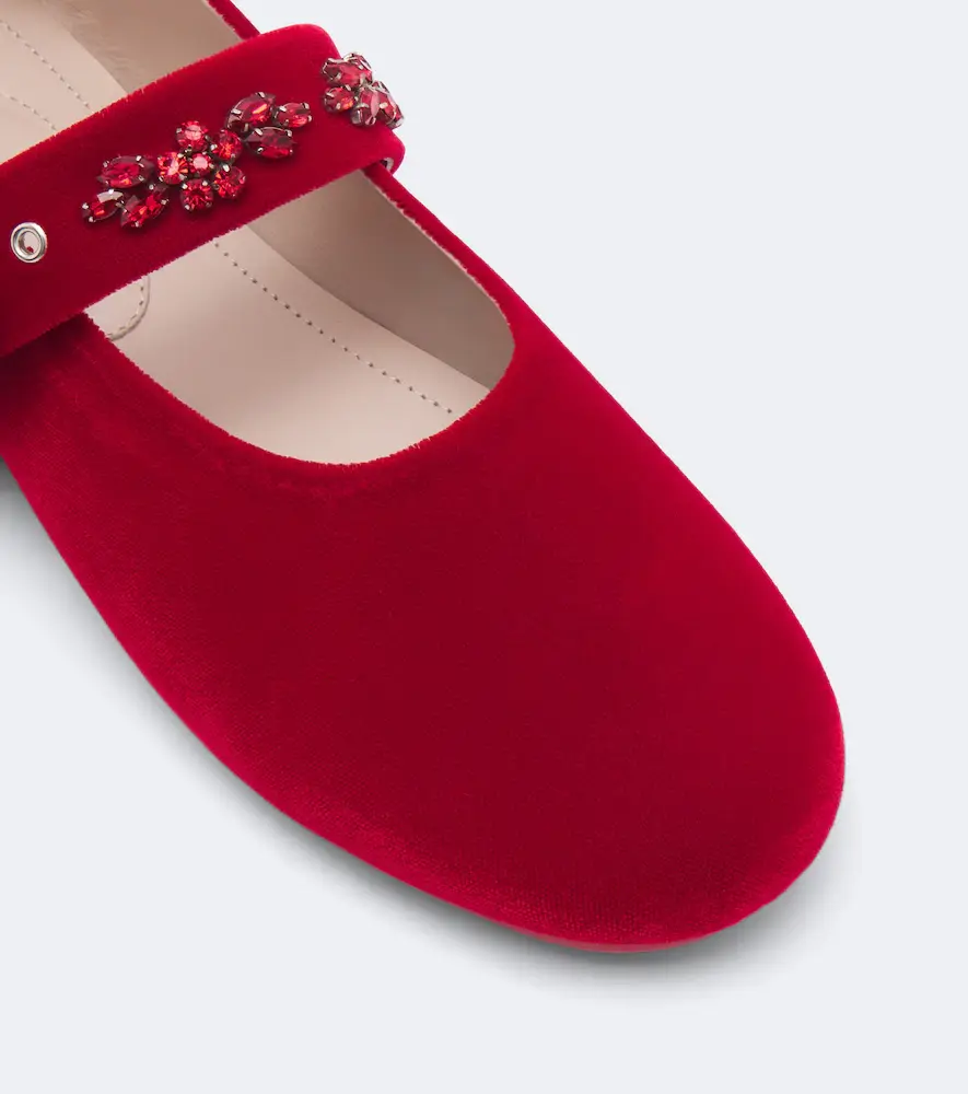 Simone Rocha Embellished velvet Mary Jane flats | Thumbnail 3 Simone Rocha Embellished velvet Mary Jane flats | Thumbnail 3