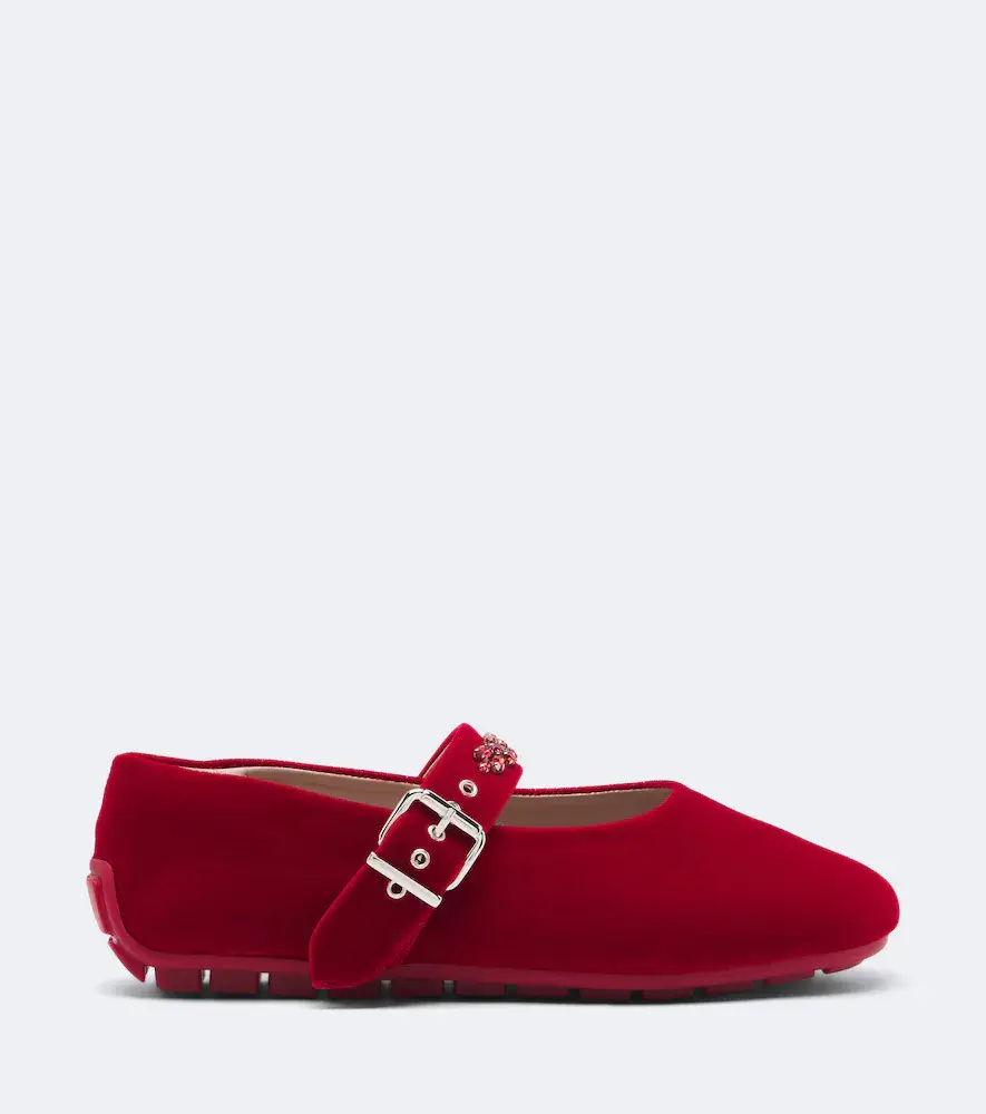 Simone Rocha Embellished velvet Mary Jane flats | Thumbnail 4 Simone Rocha Embellished velvet Mary Jane flats | Thumbnail 4