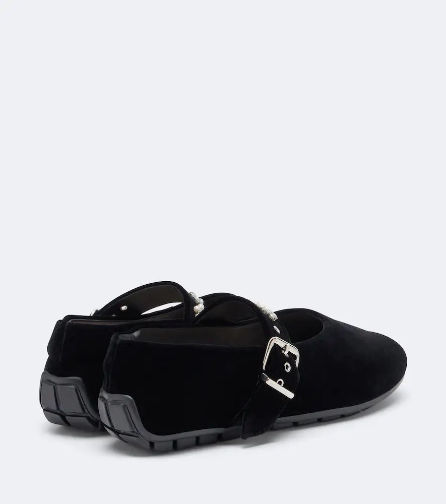Simone Rocha Embellished velvet Mary Jane flats | Thumbnail 4 Simone Rocha Embellished velvet Mary Jane flats | Thumbnail 4