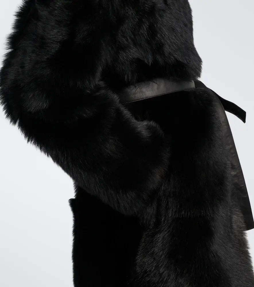 Yves Salomon Reversible shearling wrap coat | Thumbnail 3