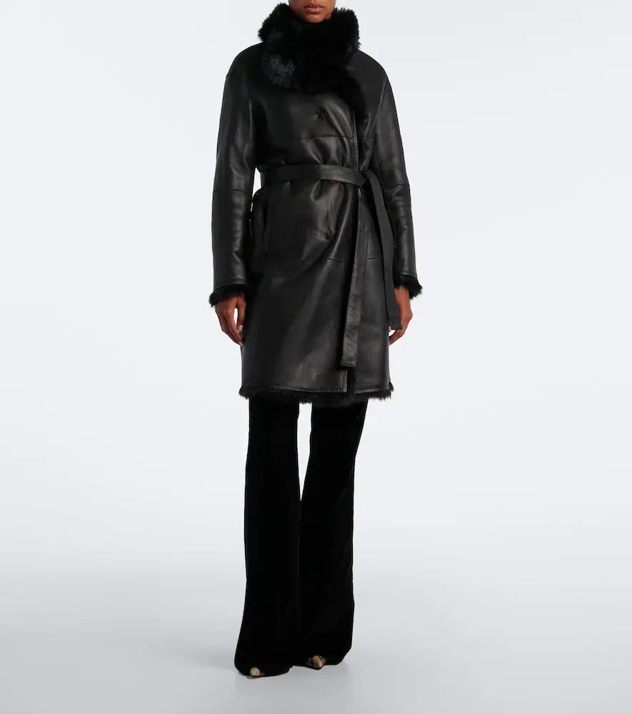 Yves Salomon Reversible shearling wrap coat | Thumbnail 4
