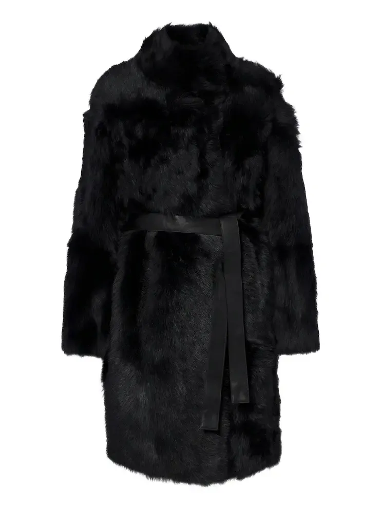 Reversible shearling wrap coat Reversible shearling wrap coat