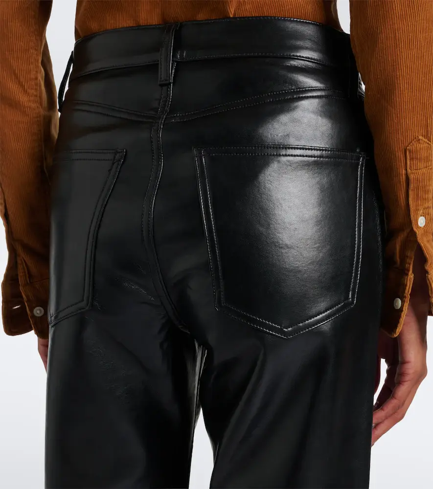 AGOLDE Lana leather-blend straight pants | Thumbnail 4