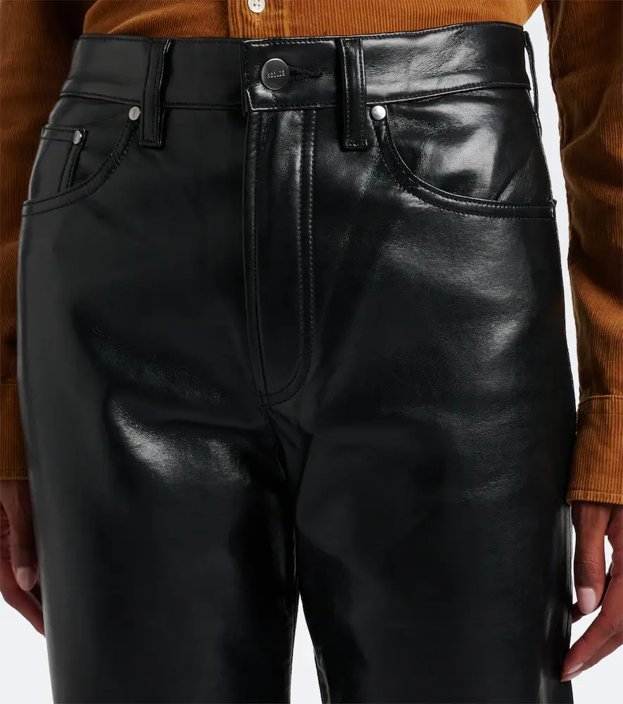AGOLDE Lana leather-blend straight pants | Thumbnail 5