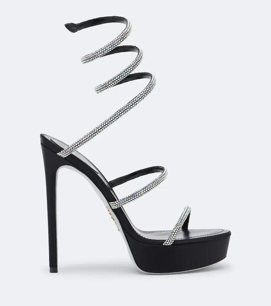 René Caovilla Cleo embellished satin platform sandals | Thumbnail 2 René Caovilla Cleo embellished satin platform sandals | Thumbnail 2