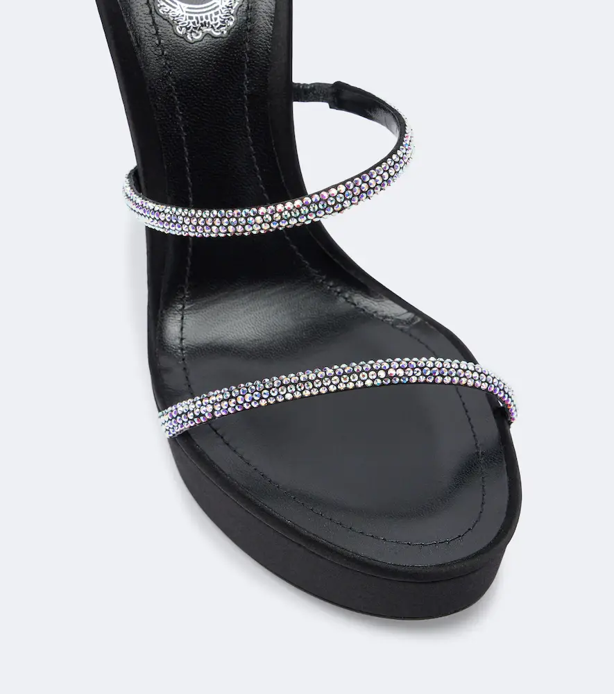 René Caovilla Cleo embellished satin platform sandals | Thumbnail 3 René Caovilla Cleo embellished satin platform sandals | Thumbnail 3
