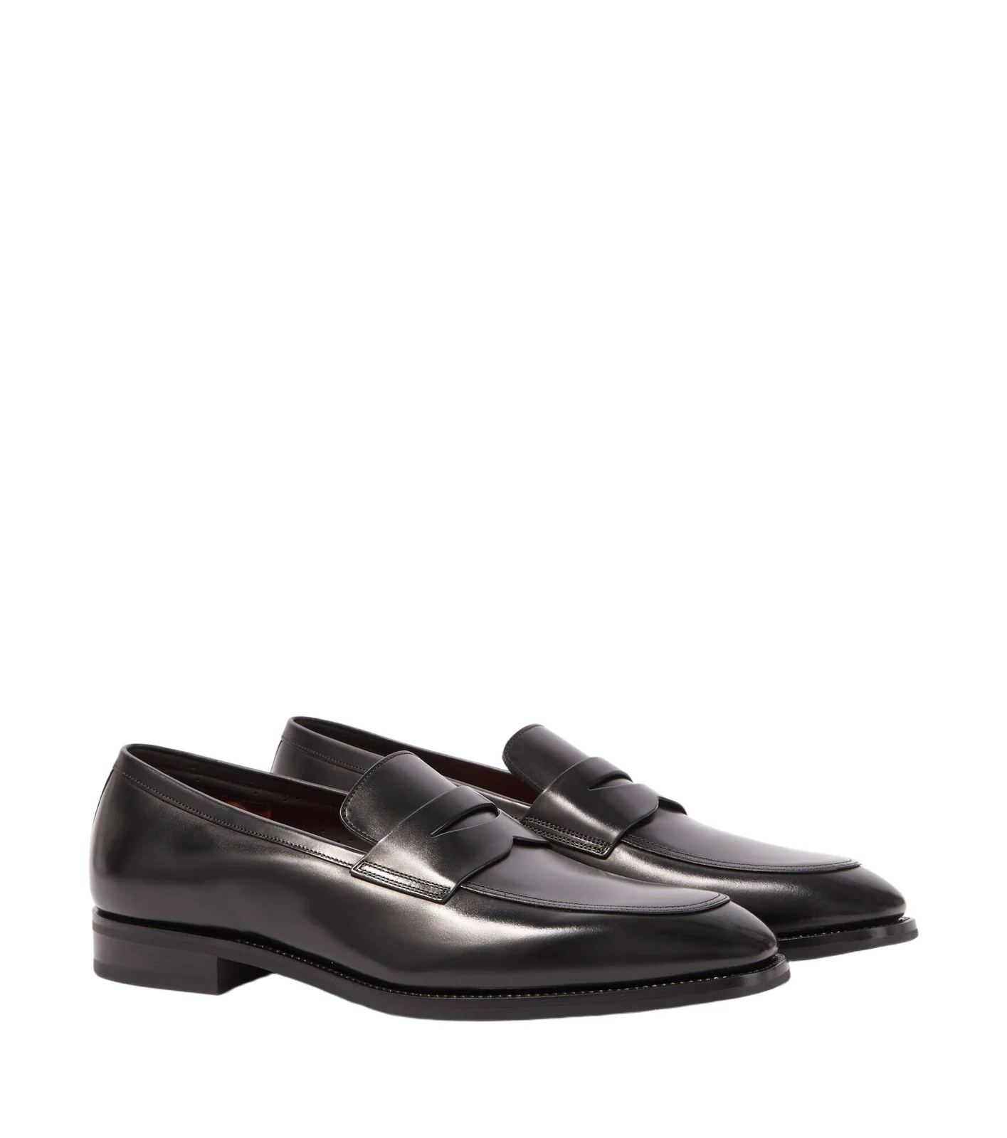 Santoni Leather penny loafers