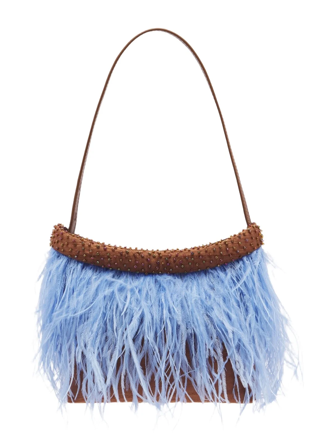 Winslow feather-trimmed shoulder bag Winslow feather-trimmed shoulder bag