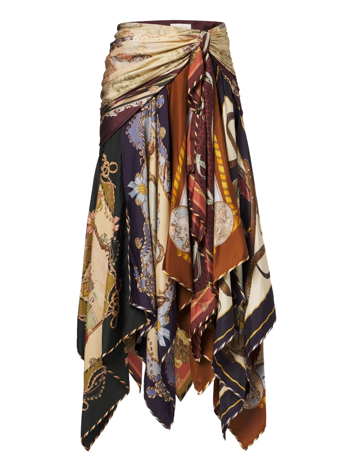 Zimmermann Valiant draped printed silk maxi skirt