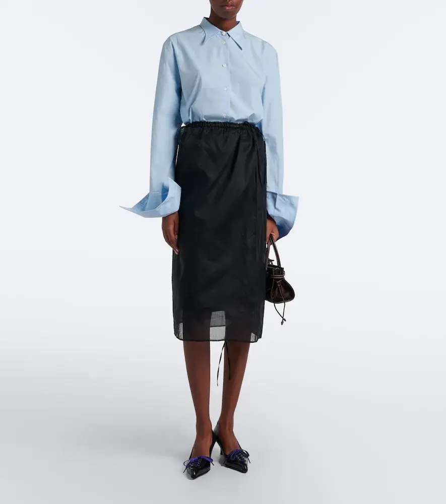 Prada Oversized cotton poplin shirt | Thumbnail 2