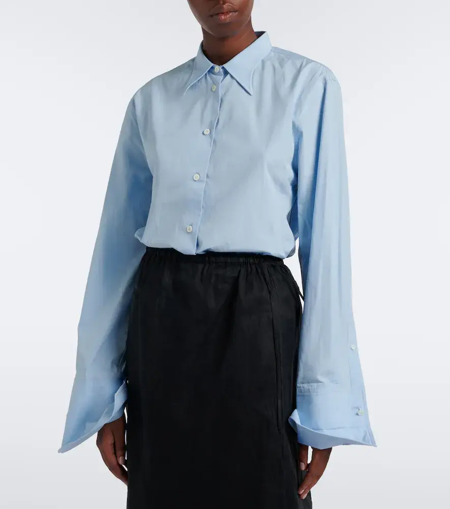 Prada Oversized cotton poplin shirt | Thumbnail 3
