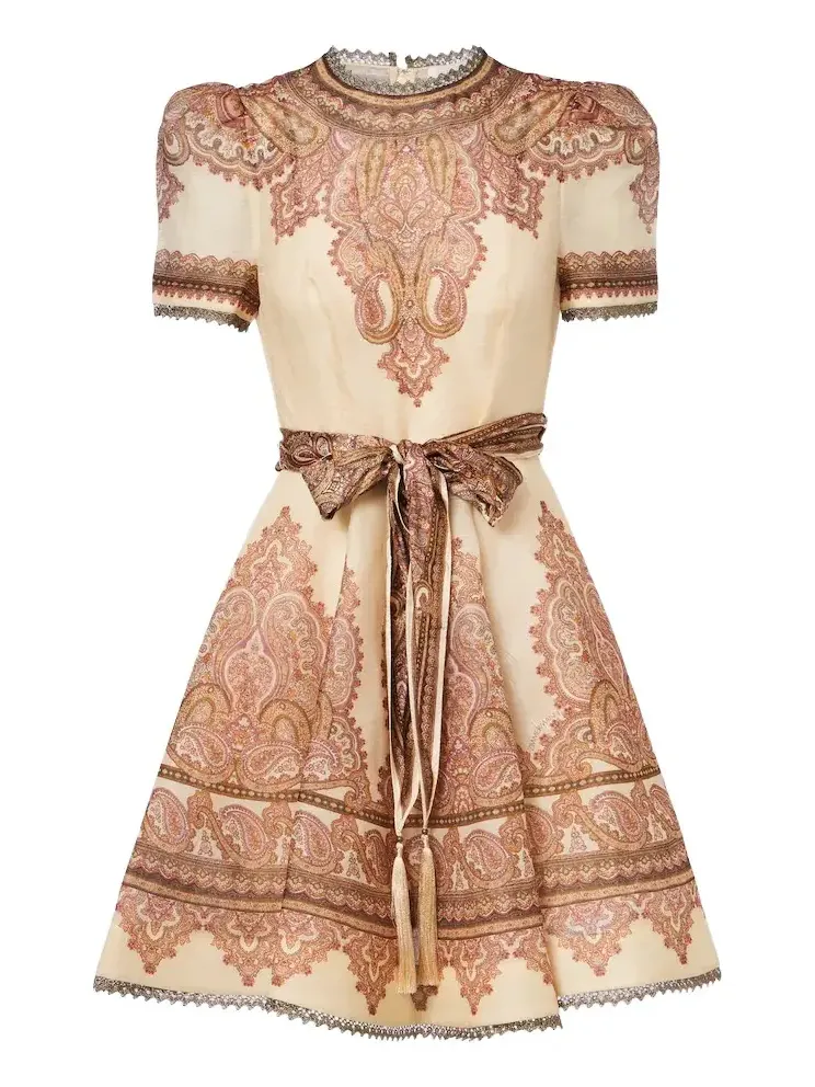 Ascent paisley linen and silk minidress Ascent paisley linen and silk minidress