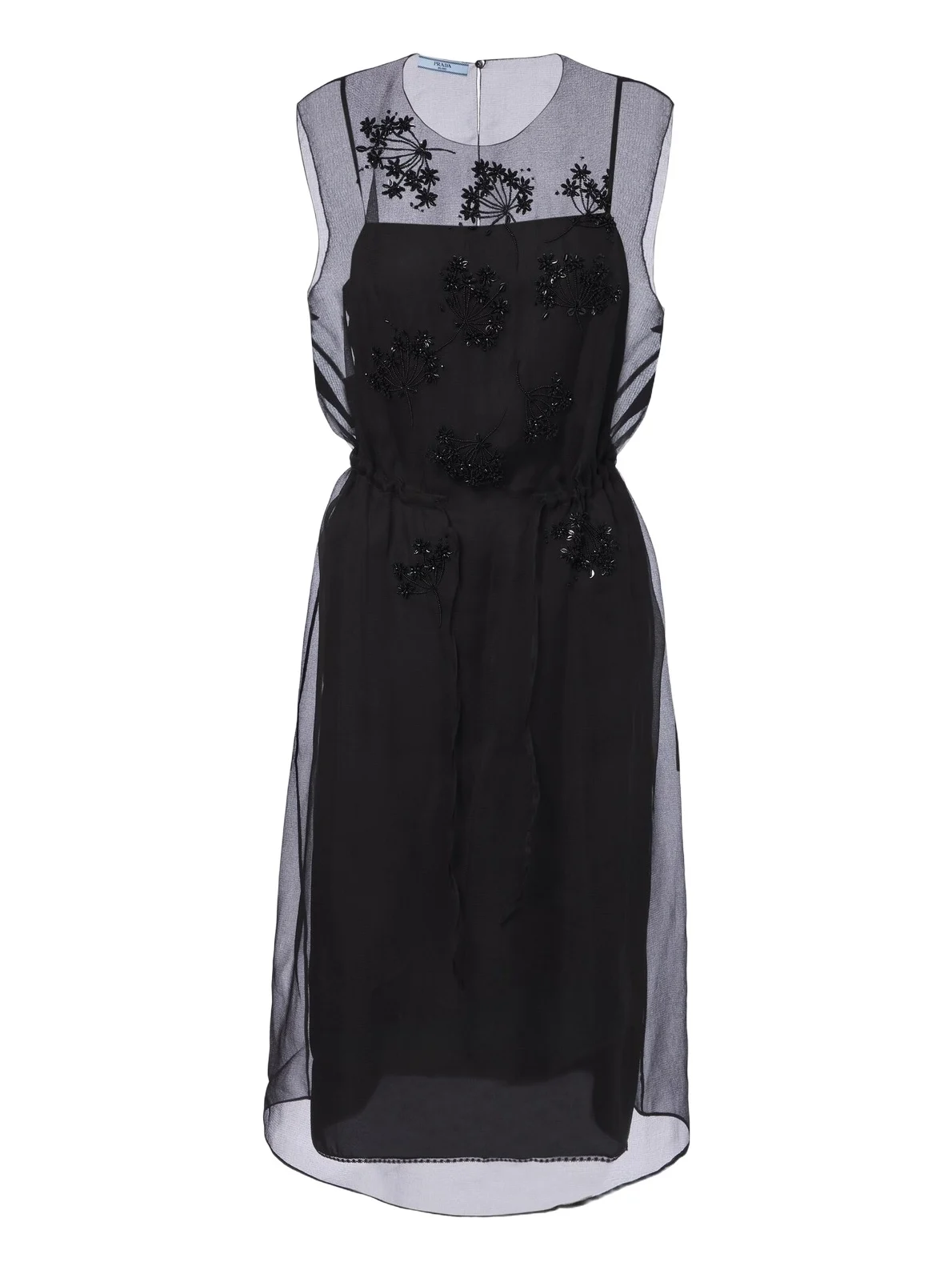 Floral-appliqué silk midi dress Floral-appliqué silk midi dress