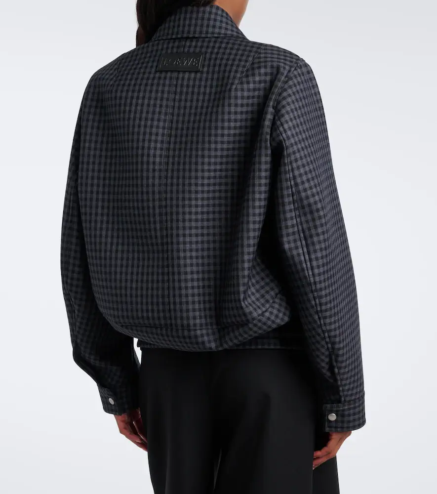 Loewe Gingham wool-blend blouson jacket | Thumbnail 3 Loewe Gingham wool-blend blouson jacket | Thumbnail 3
