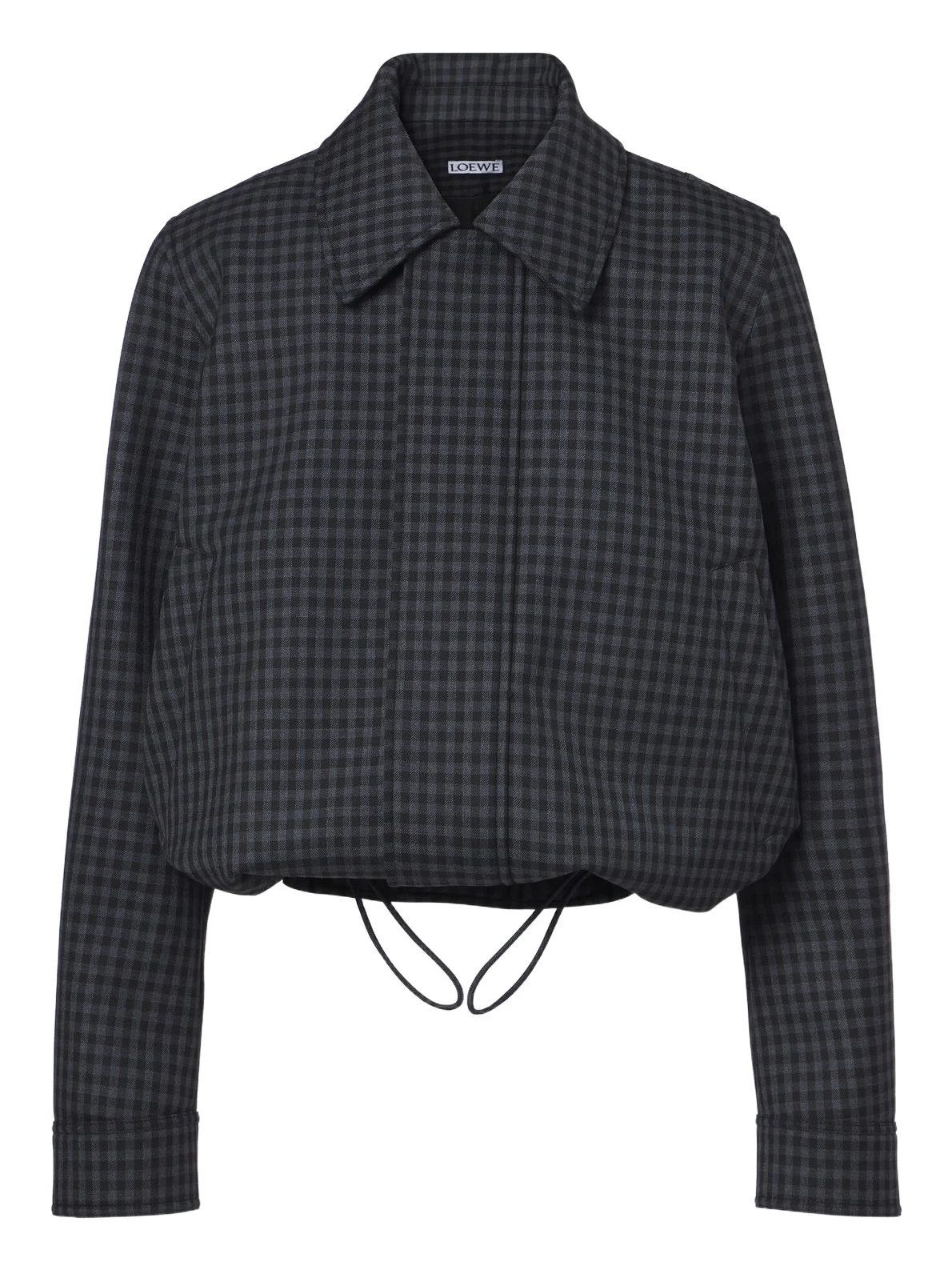 Gingham wool-blend blouson jacket Gingham wool-blend blouson jacket
