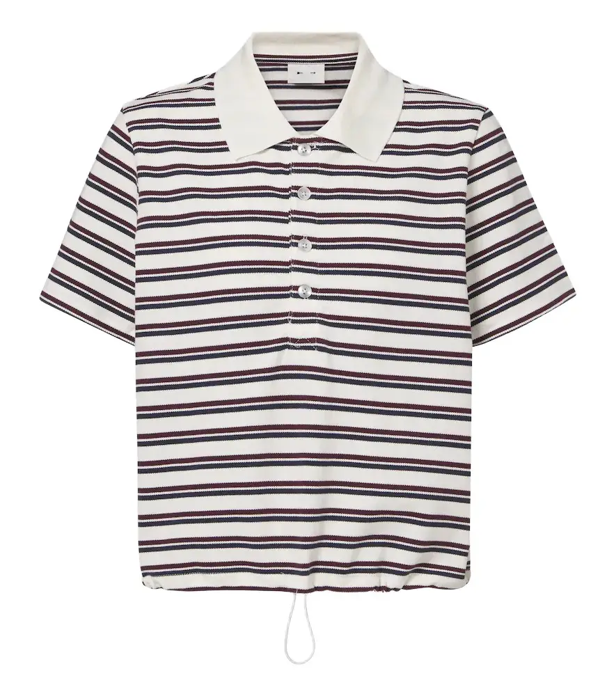 The Upside Sophie Cropped striped piqué polo shirt