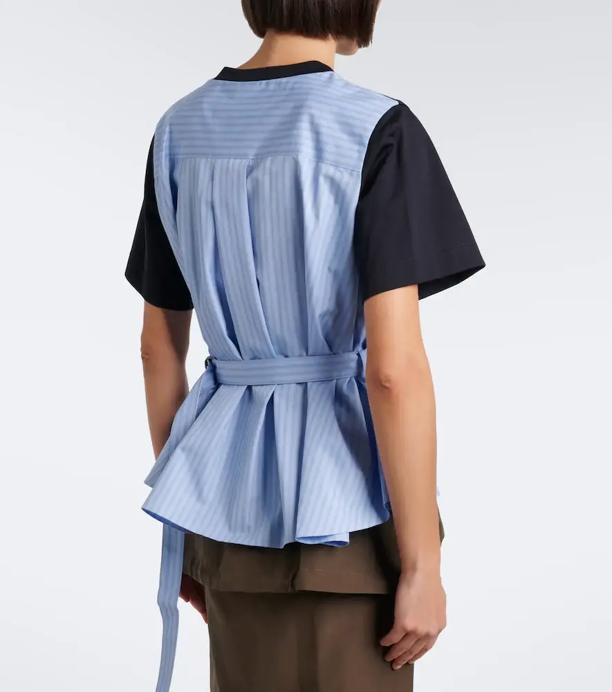 Sacai Layered cotton jersey and poplin top | Thumbnail 3 Sacai Layered cotton jersey and poplin top | Thumbnail 3