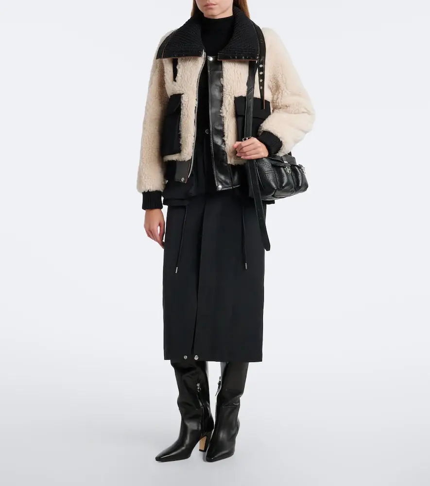 Sacai Paneled wool-blend blouson jacket | Thumbnail 4 Sacai Paneled wool-blend blouson jacket | Thumbnail 4