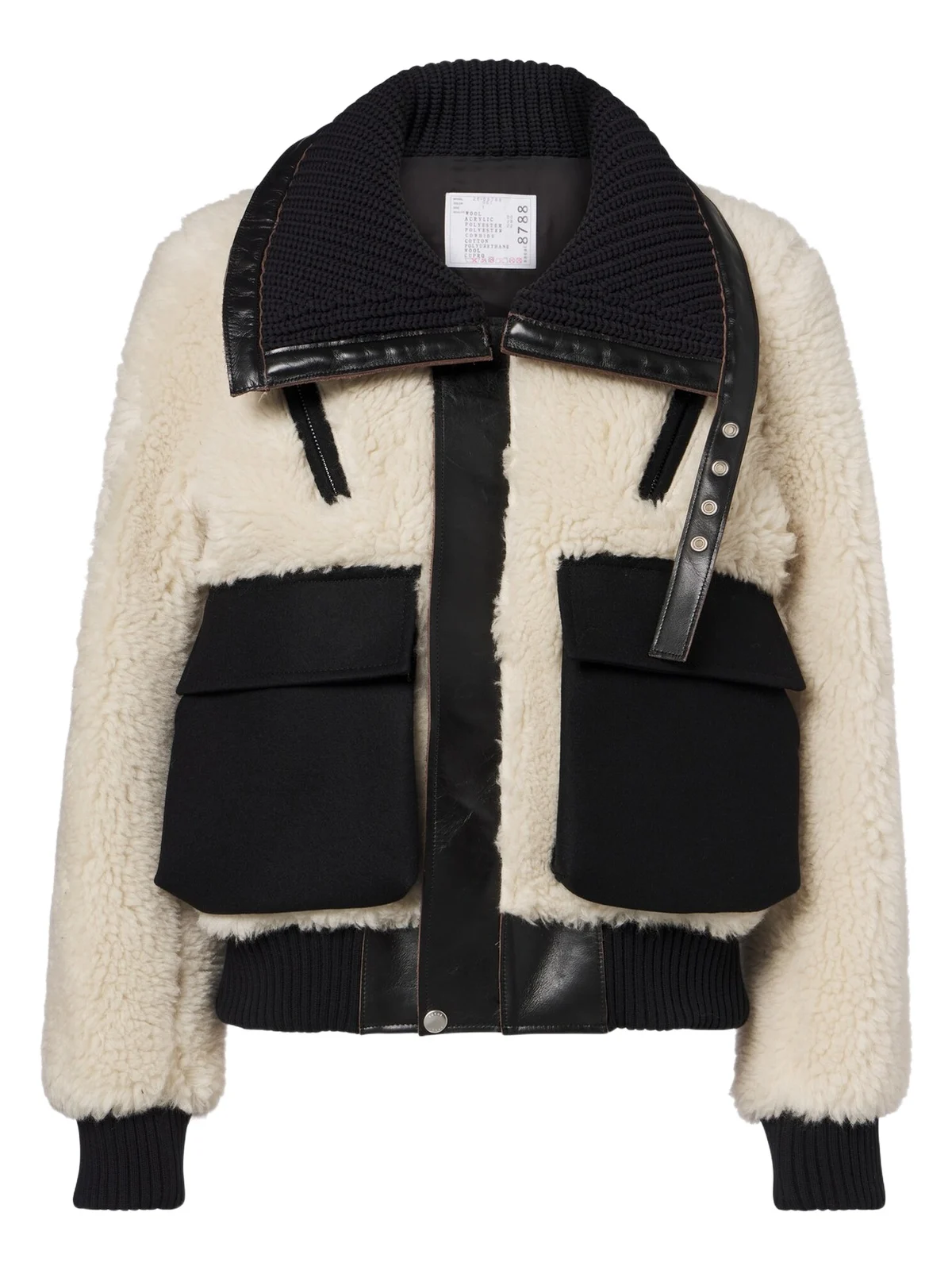 Sacai Paneled wool-blend blouson jacket
