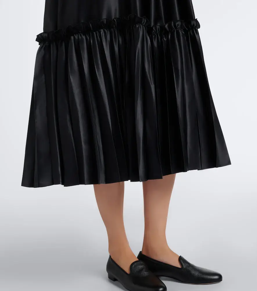 NOIR KEI NINOMIYA Pleated tiered satin midi dress | Thumbnail 2 NOIR KEI NINOMIYA Pleated tiered satin midi dress | Thumbnail 2