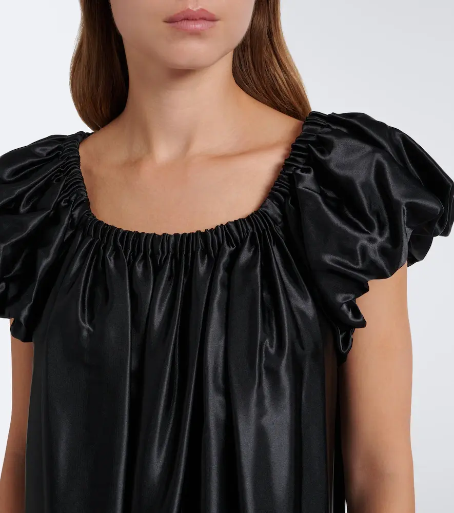 NOIR KEI NINOMIYA Pleated tiered satin midi dress | Thumbnail 3 NOIR KEI NINOMIYA Pleated tiered satin midi dress | Thumbnail 3
