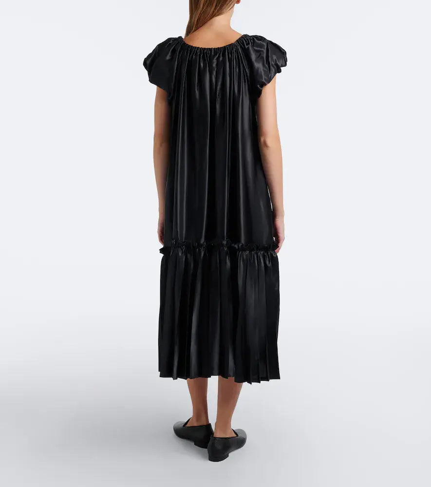 NOIR KEI NINOMIYA Pleated tiered satin midi dress | Thumbnail 5 NOIR KEI NINOMIYA Pleated tiered satin midi dress | Thumbnail 5