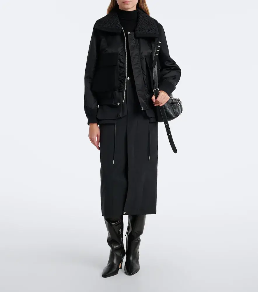 Sacai Wool-trimmed blouson jacket | Thumbnail 4 Sacai Wool-trimmed blouson jacket | Thumbnail 4