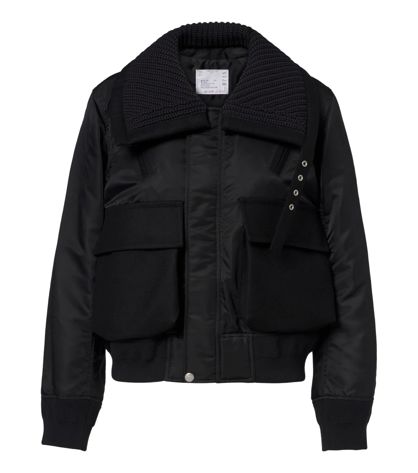 Sacai Wool-trimmed blouson jacket