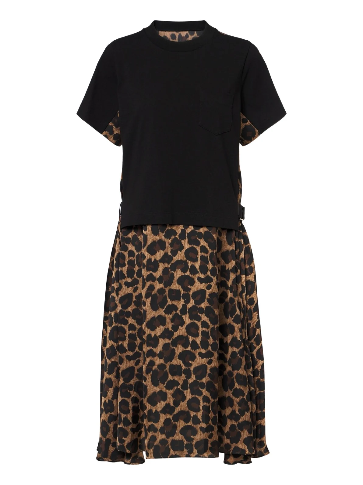 Sacai Leopard-print cotton jersey midi dress