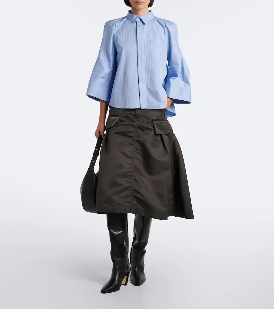 Sacai Striped cotton-blend poplin shirt | Thumbnail 2 Sacai Striped cotton-blend poplin shirt | Thumbnail 2