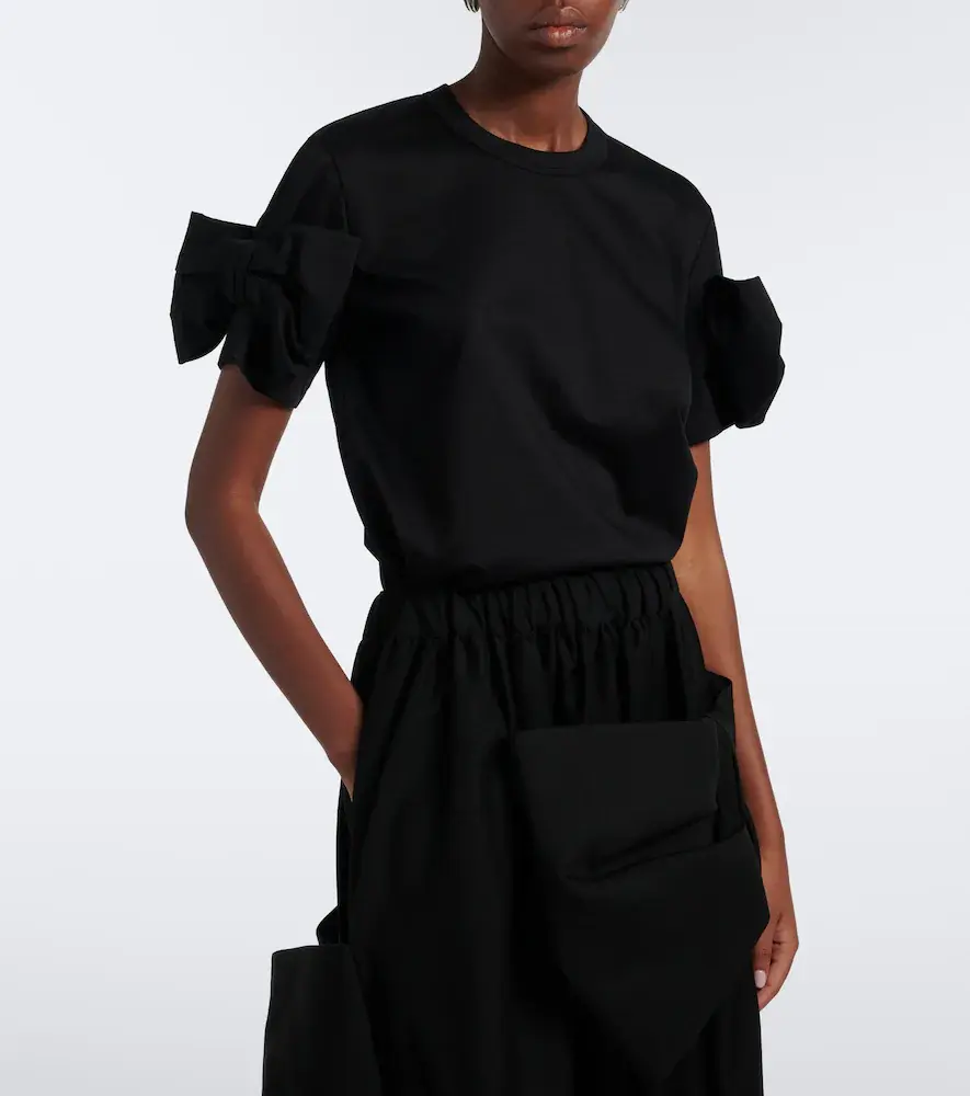 NOIR KEI NINOMIYA Bow-detail cotton jersey T-shirt | Thumbnail 2 NOIR KEI NINOMIYA Bow-detail cotton jersey T-shirt | Thumbnail 2