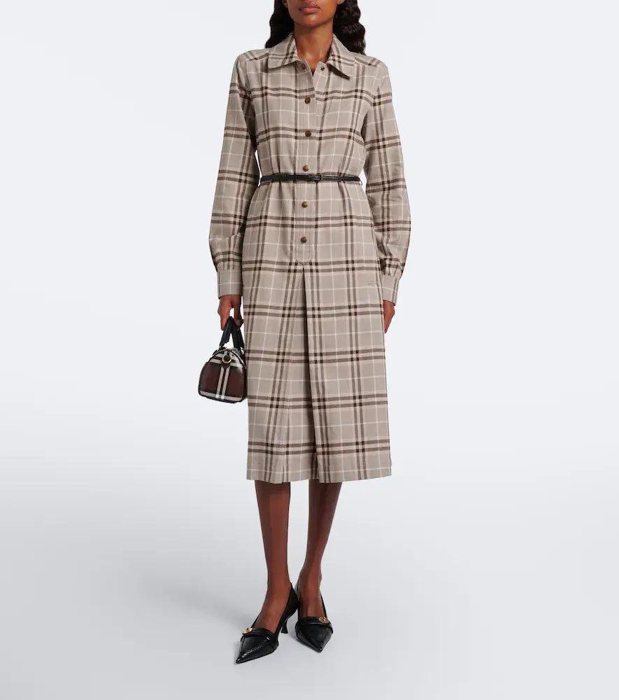 Burberry Check belted cotton shirt dress | Thumbnail 4 Burberry Check belted cotton shirt dress | Thumbnail 4