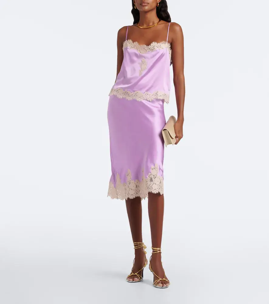 DÔEN Dôen Elowette lace-trimmed silk slip skirt | Thumbnail 5 DÔEN Dôen Elowette lace-trimmed silk slip skirt | Thumbnail 5